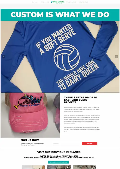 Arco Web Design and Development Dash customs.com