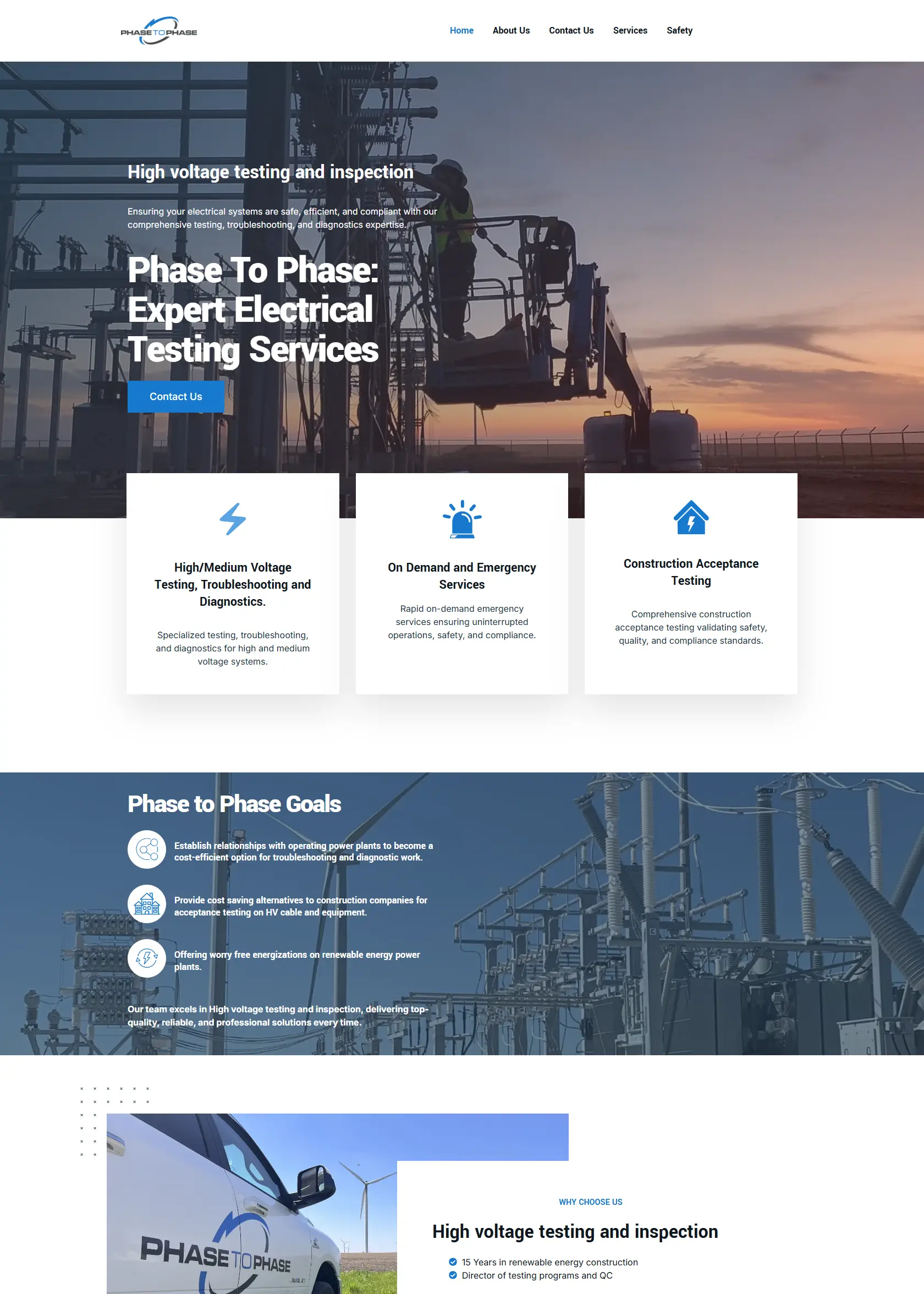 High voltage testing and inspection phasetophasetesting.com